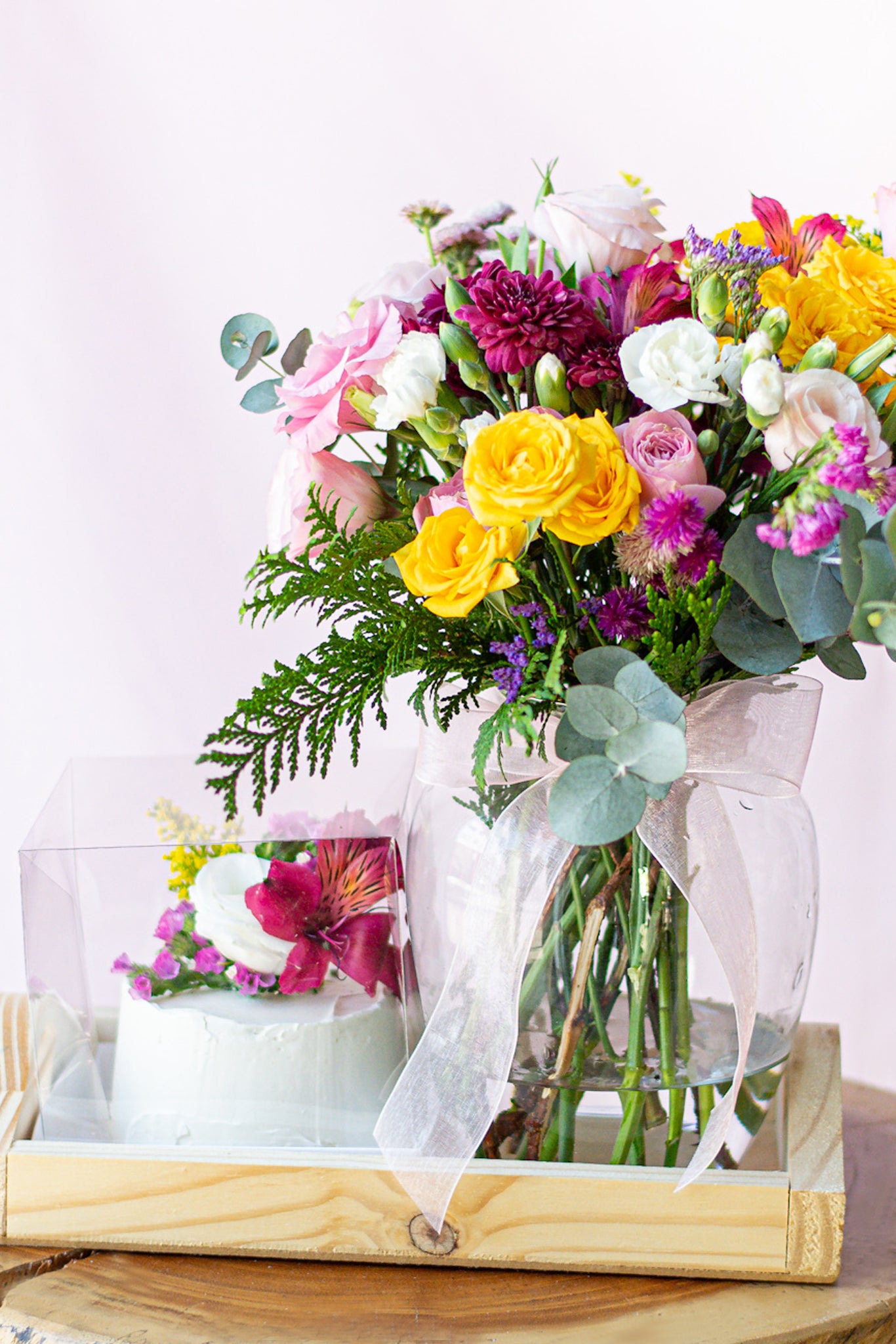 FLOWERS AND CAKE